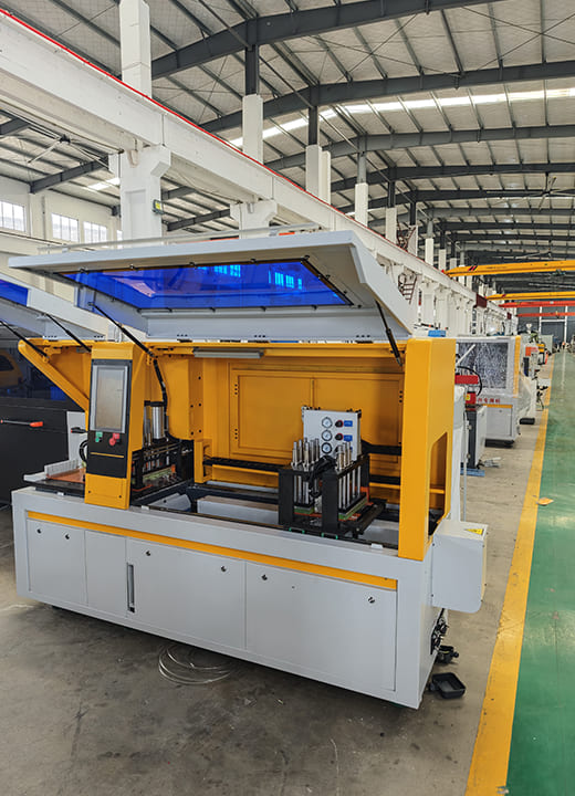 Jiurun aluminum cutting machine in factory floor, precision manufacturing equipment