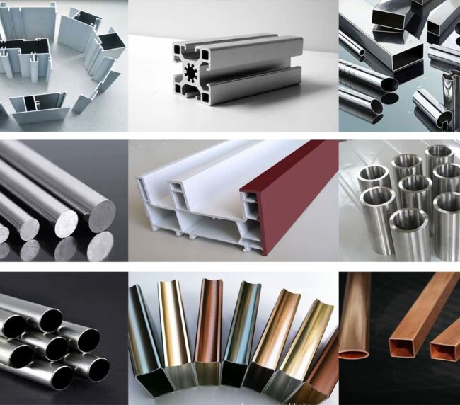 Assortment of new energy multi-type aluminum components (profiles, tubes, custom parts)
