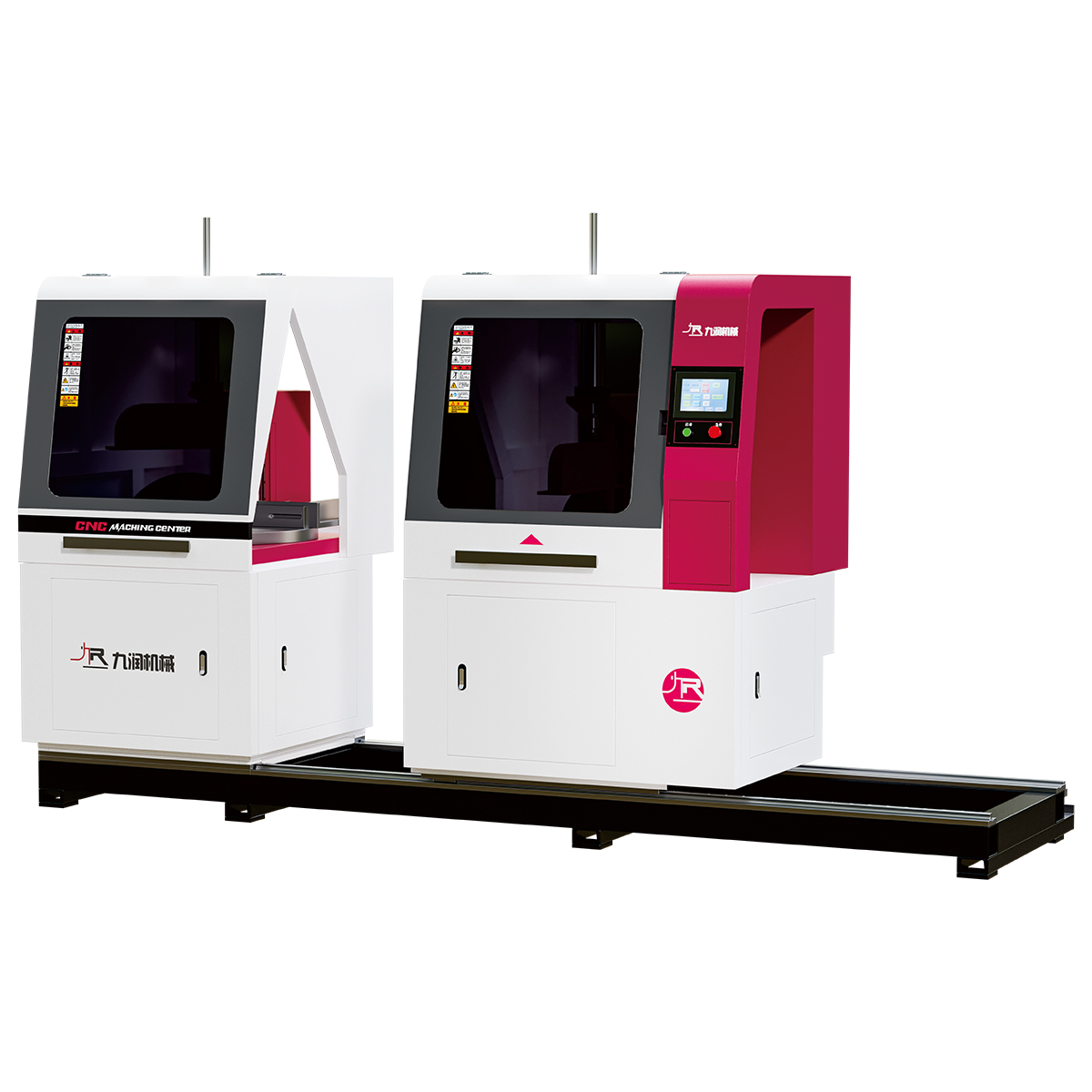 JR-550 Universal Dual-Head Angle Saw for New Energy Vehicle Aluminum Components - Full Machine Setup