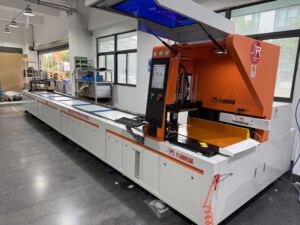 Close-up of the operation area of the JR-650CNC-3A-15 fully automatic CNC aluminum cutting machine