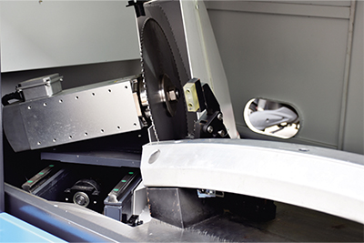 CNC multi-station aluminum cutting machine in unattended operation